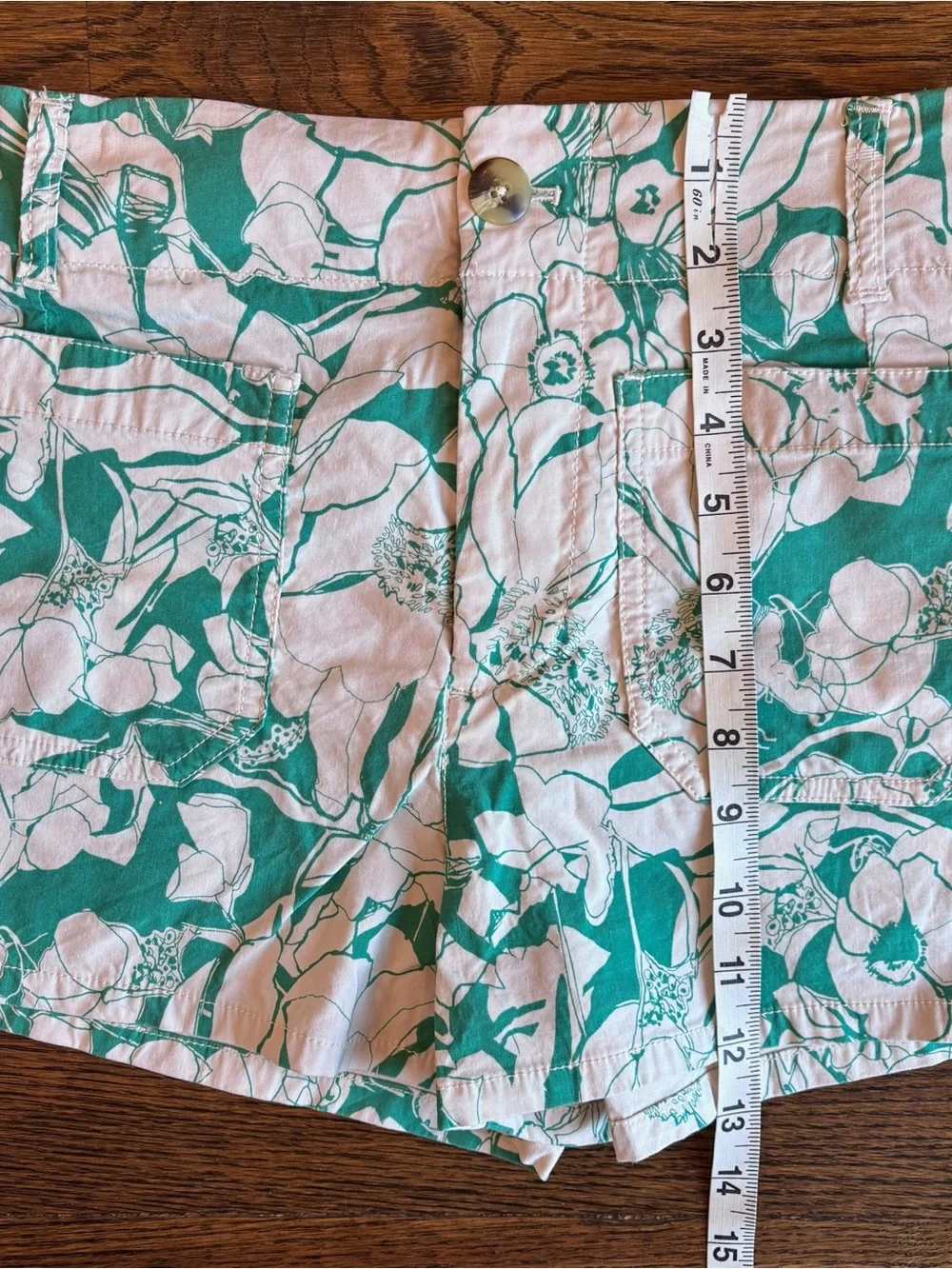 Maeve by Anthropologie Floral Print Shorts | Women’s Size 26 | Green & White